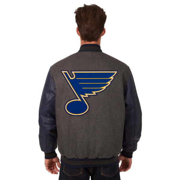 ST. LOUIS BLUES Men's Wool and Leather Reversible Logo(2) Jacket - Bob ...