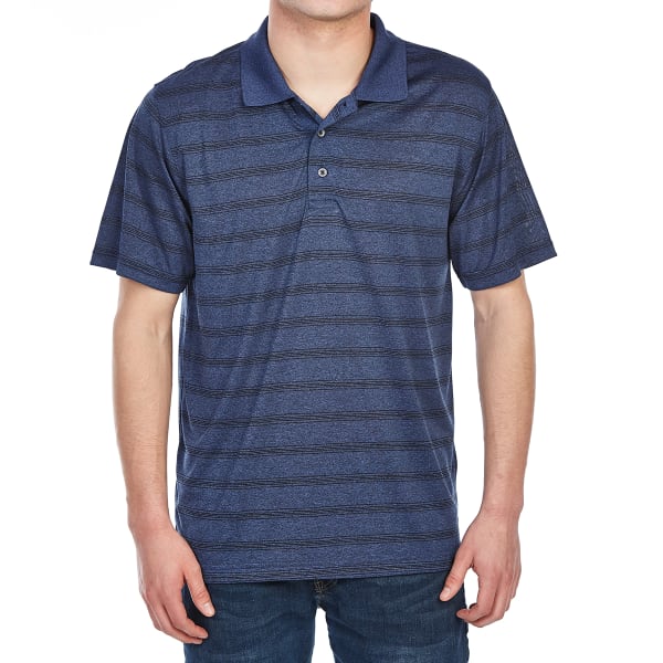 BCC Men's Performance Marled Stripe Short-Sleeve Polo Shirt