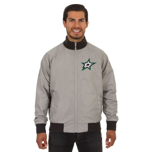 JH Design Men's Dallas Stars Nylon Bomber Jacket-Black, Size: Medium