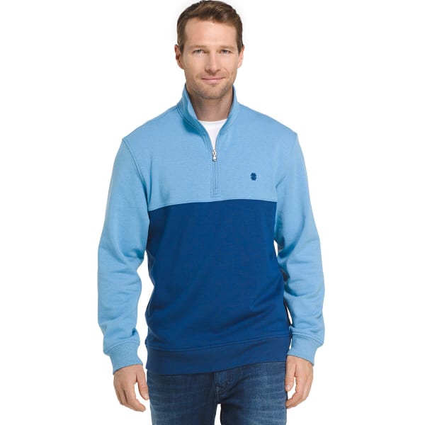 IZOD Men's Advantage Performance Color-Block 1/4 Zip Fleece Pullover