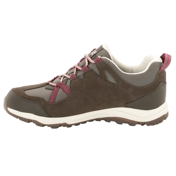 JACK WOLFSKIN Women's Rocksand Texapore Low Waterproof Hiking Shoes, Dark Ruby