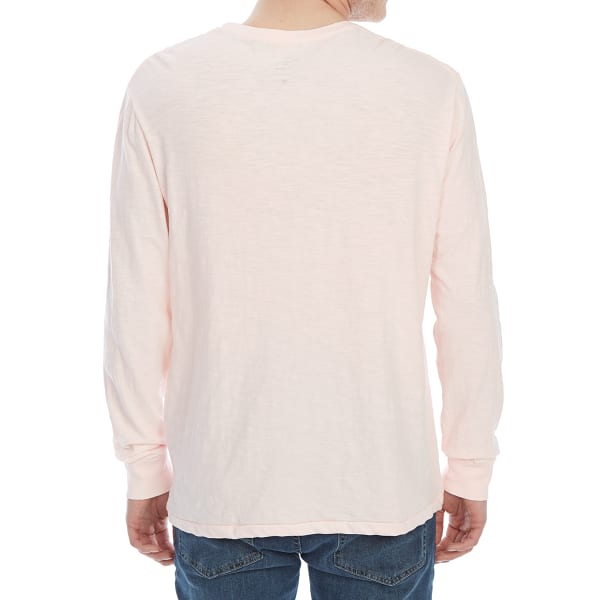 ALPHA BETA Guys' Solid Slub Knit Crew Long-Sleeve Tee