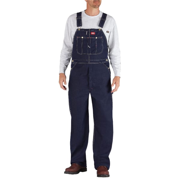 DICKIES Men's Rigid Denim Bib Overall, Indigo Blue