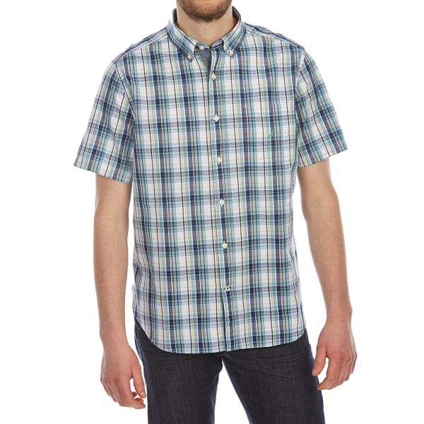 NAUTICA Men's Large Plaid Short-Sleeve Shirt