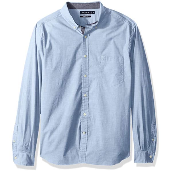 NAUTICA Men's Classic Fit Soft Wash Long Sleeve Button Down Shirt