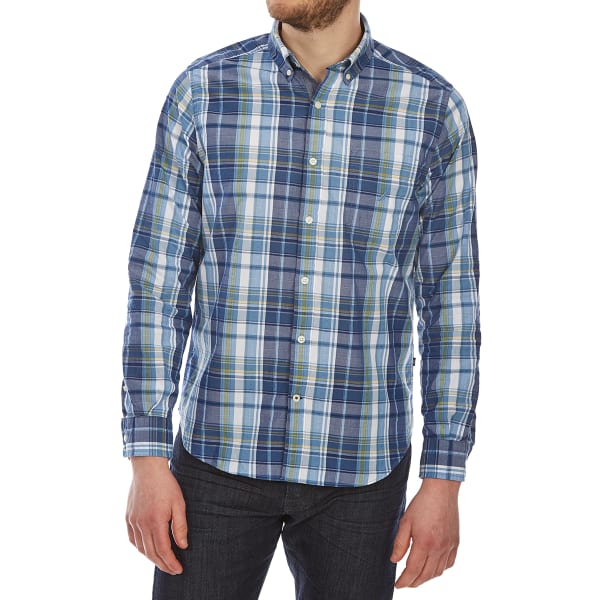 NAUTICA Men's Large Leno Plaid Woven Long-Sleeve Shirt