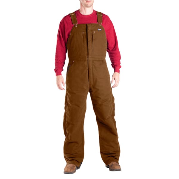 DICKIES Men's Sanded Duck Insulated Bib Overall, Extended Sizes