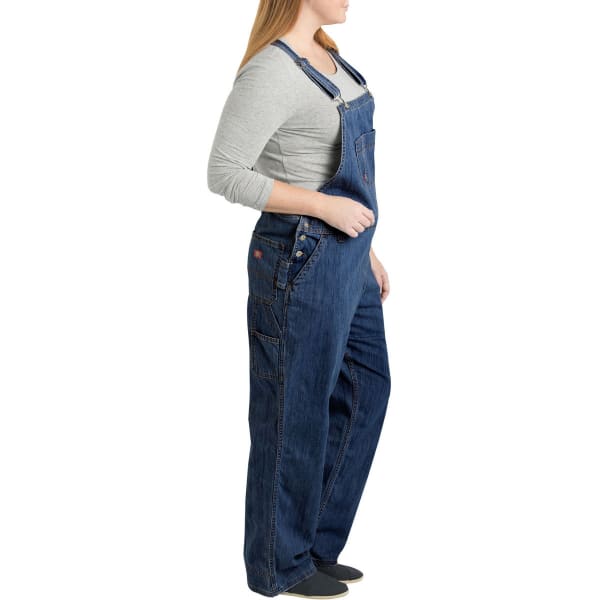 DICKIES Women's Relaxed Fit Straight Leg Bib Overall, Extended Sizes