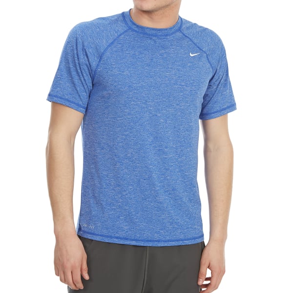 NIKE Men's Heathered Hydro Short-Sleeve Swim Rash Guard