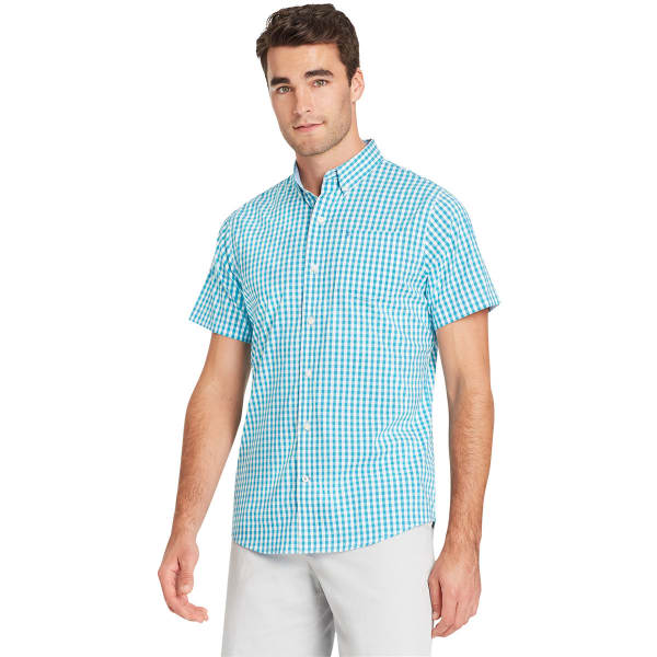 IZOD Men's Advantage Tattersall Stretch Short-Sleeve Shirt