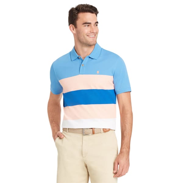 IZOD Men's Advantage Performance Colorblock Stripe Short-Sleeve Polo Shirt