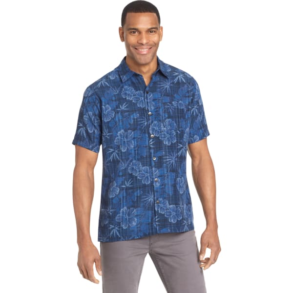 VAN HEUSEN Men's Air Poly Print Woven Short-Sleeve Shirt