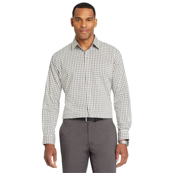 VAN HEUSEN Men's Traveler Tattersall Woven Long-Sleeve Shirt