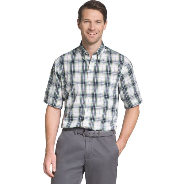 ARROW Men's Seersucker Large Plaid Woven Short-Sleeve Shirt