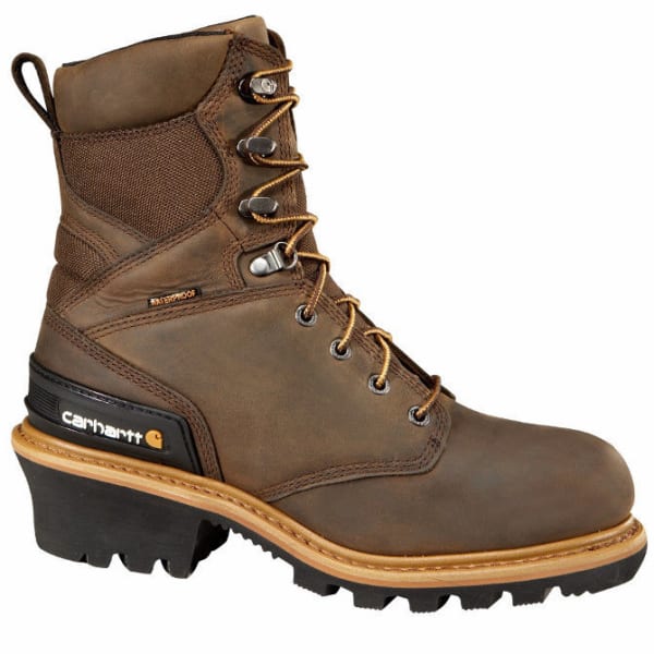 CARHARTT Men's Waterproof Insulated Logger Composite Toe Boots, Crazy Horse Brown