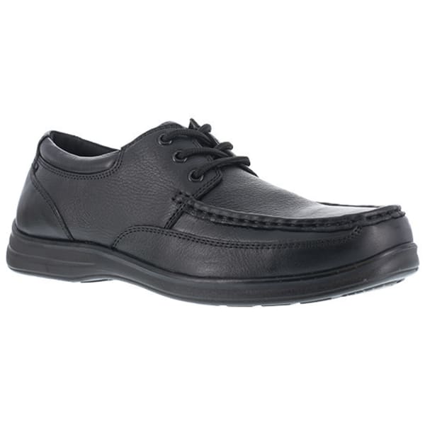 FLORSHEIM WORK Men's Wily Steel Toe Moc Toe Lace Up Shoe, Black