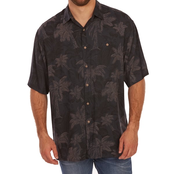 CAMPIA MODA Men's Tonal Tropical Print Rayon Short-Sleeve Shirt