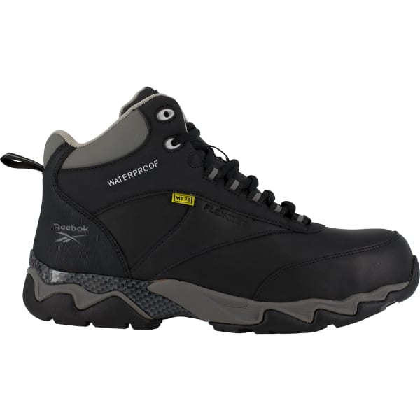 REEBOK WORK Men's Beamer Composite Toe Internal Met Guard Waterproof Athletic Hiker, Black/Grey