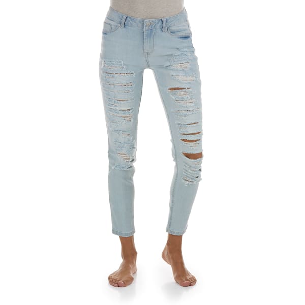 BLUE SPICE Juniors’ Destructed Ankle Jeans