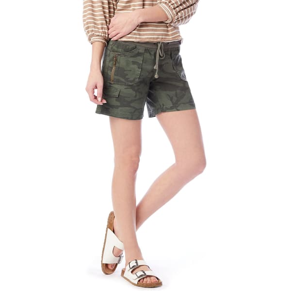 UNIONBAY Juniors' Christy Camo Convertible Knit-Waist Shorts