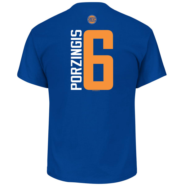 NEW YORK KNICKS Men's Porzingis #6 Vertical Name and Number Short-Sleeve Tee