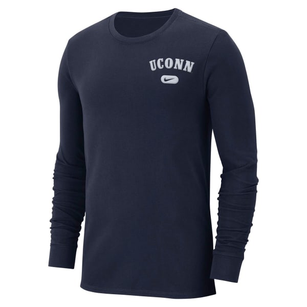 NIKE Men's UConn Retro Logo Heavyweight Cotton Long-Sleeve Tee