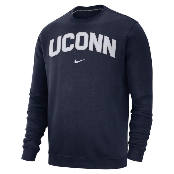 NIKE Men's UConn Club Crew Long-Sleeve Pullover