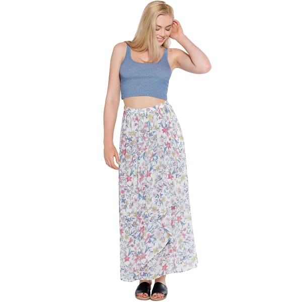 TAYLOR & SAGE Juniors' Floral Wrap Maxi Skirt