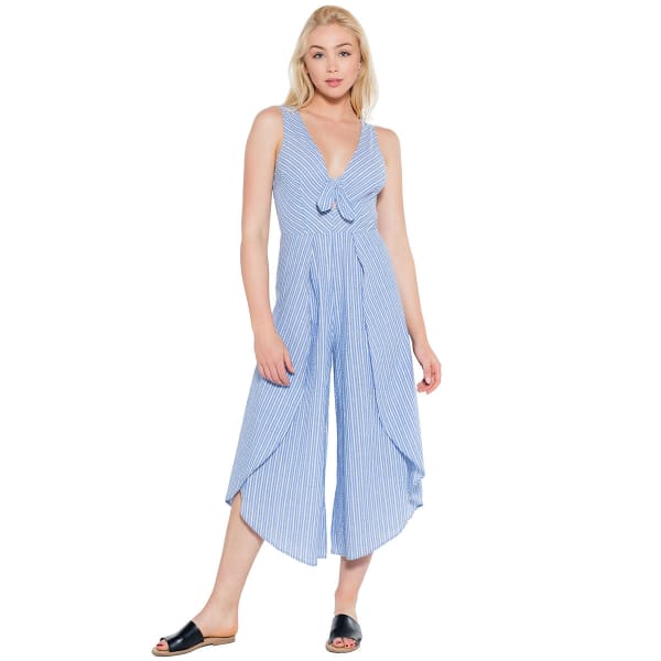 TAYLOR & SAGE Juniors' Seersucker Stripe Jumpsuit