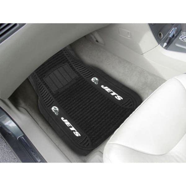 FAN MATS New York Jets 2-Piece Deluxe Car Mats, Black