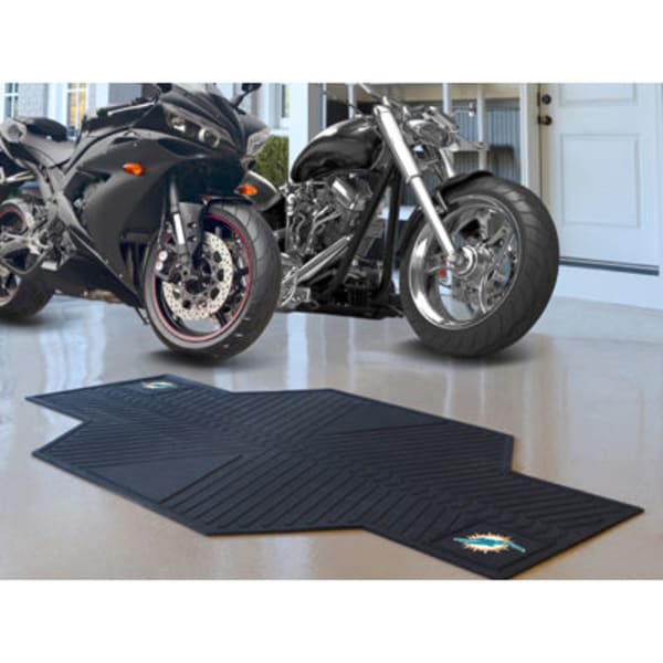 FAN MATS Miami Dolphins Motorcycle Mat, Black