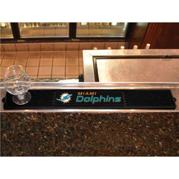 FAN MATS Miami Dolphins Drink Mat, Black