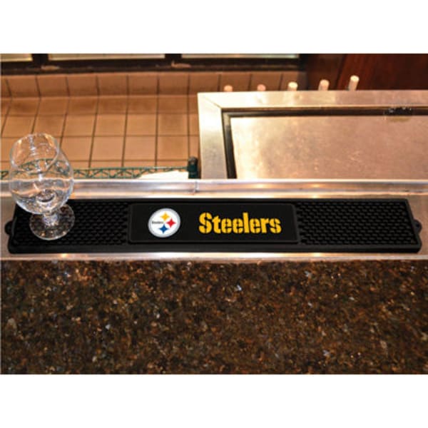 FAN MATS Pittsburgh Steelers Drink Mat, Black