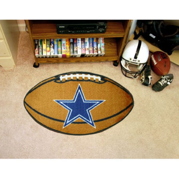 FAN MATS Dallas Cowboys Football Mat, Brown/Blue