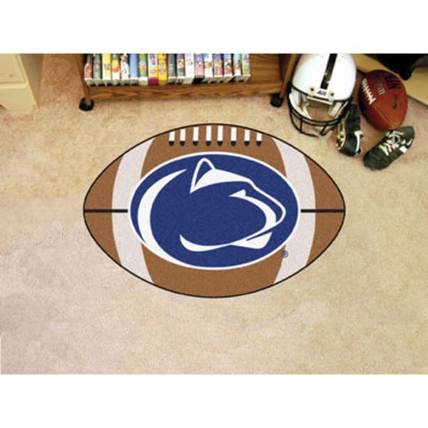 FAN MATS Penn State Football Mat, Brown/Blue