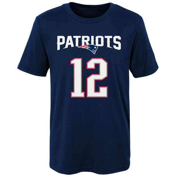 NEW ENGLAND PATRIOTS Little Boys' Tom Brady #12 Name and Number Short-Sleeve Tee