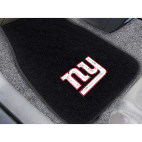 FAN MATS New York Giants 2-Piece Embroidered Car Mat Set, Black