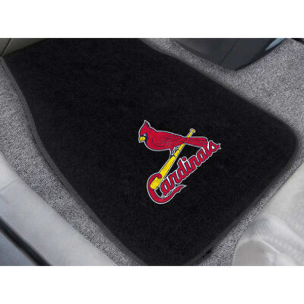 FAN MATS St. Louis Cardinals 2-Piece Embroidered Car Mat Set, Black