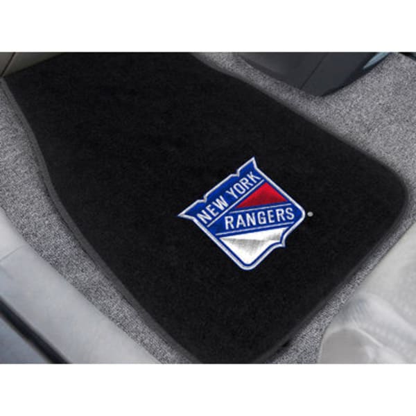 FAN MATS New York Rangers 2-Piece Embroidered Car Mat Set, Black