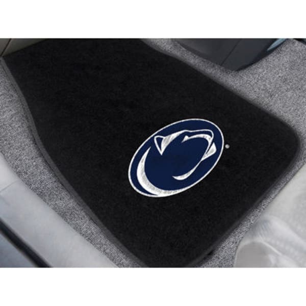 FAN MATS Penn State 2-Piece Embroidered Car Mat Set, Black