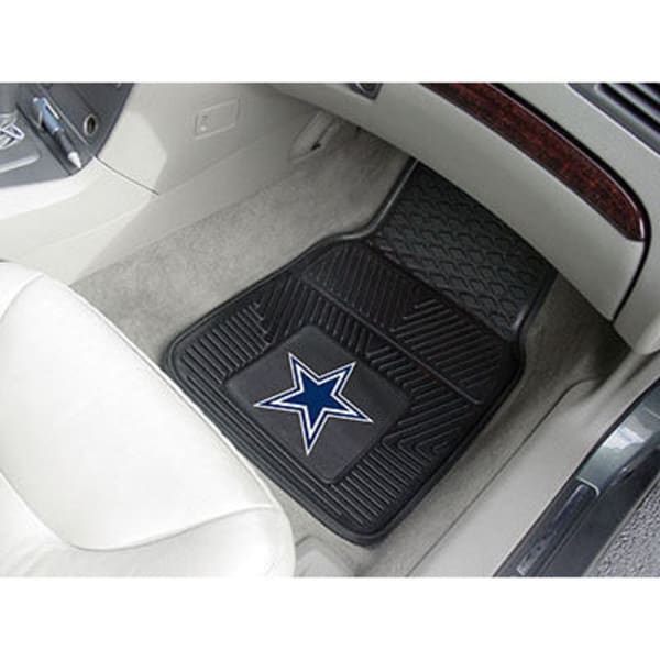 FAN MATS Dallas Cowboys 2-Piece Vinyl Car Mat Set, Black