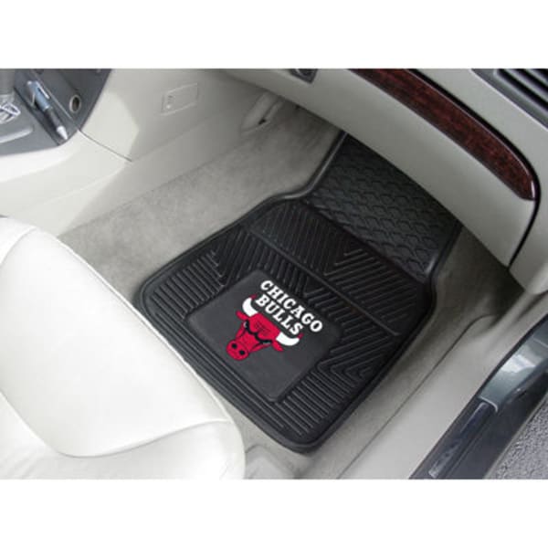 FAN MATS Chicago Bulls 2-Piece Vinyl Car Mat Set, Black