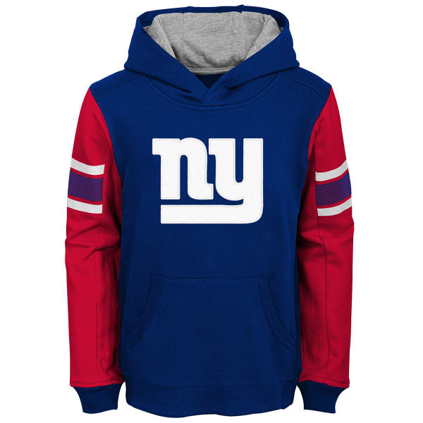 NEW YORK GIANTS Big Boys' Man in Motion Color-Blocked Pullover Hoodie