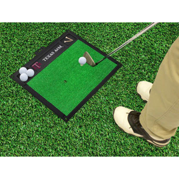 FAN MATS Texas A&M University Golf Hitting Mat, Green/Black