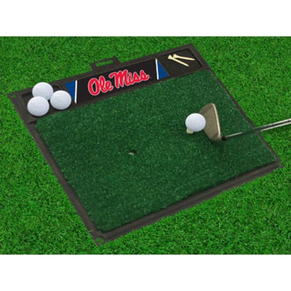 FAN MATS University of Mississippi (Ole Miss) Golf Hitting Mat, Green/Black