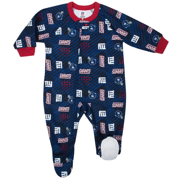 NEW YORK GIANTS Infants' Printed Blanket Sleeper Pajamas