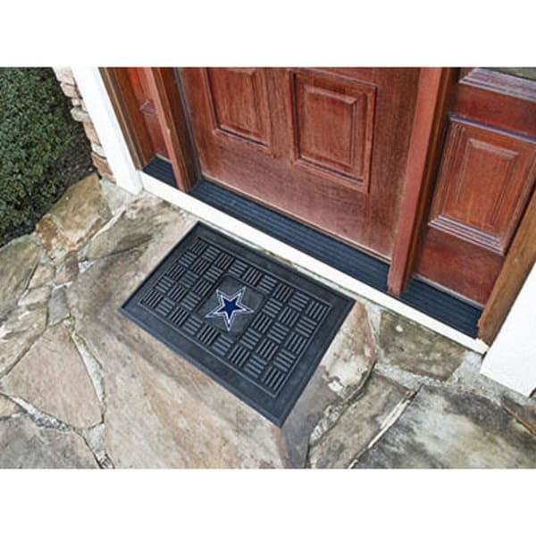 FAN MATS Dallas Cowboys Medallion Door Mat, Black