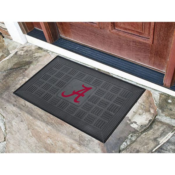 FAN MATS University of Alabama Medallion Door Mat, Black