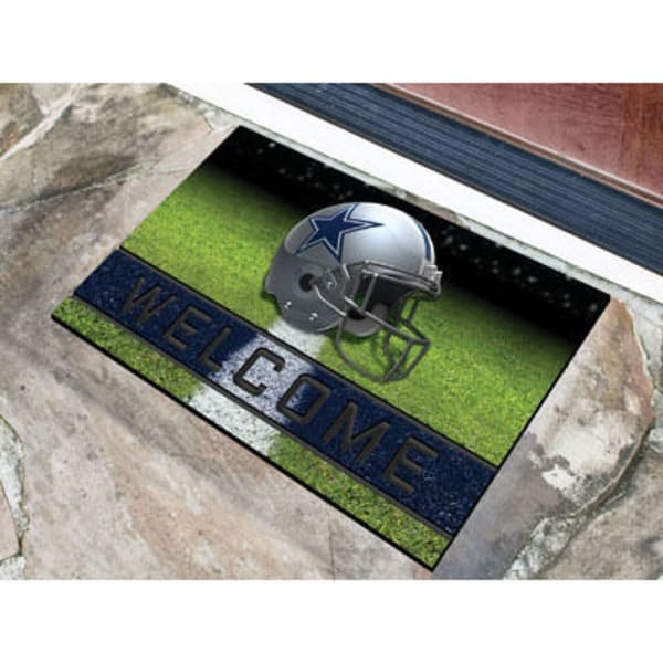 FAN MATS Dallas Cowboys Crumb Rubber Door Mat, Black/Blue