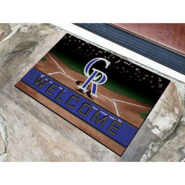 FAN MATS Colorado Rockies Crumb Rubber Door Mat, Black/Blue